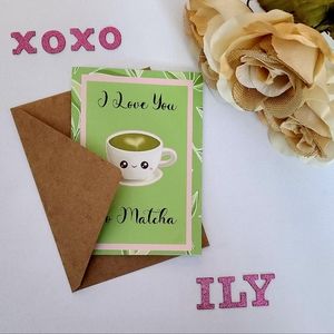 I love you so Matcha Valentine's Day card